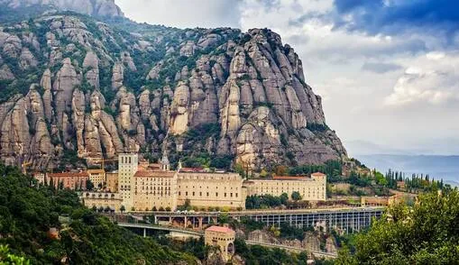 The monastery and jagged peaks of Montserrat